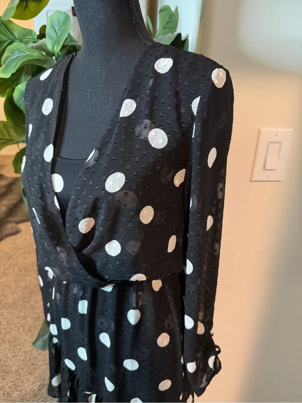 LIU.JO Milano Black and White Polka Dot Mini Dress